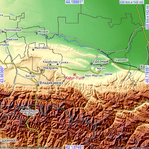 Topographic map of Katyr-Yurt