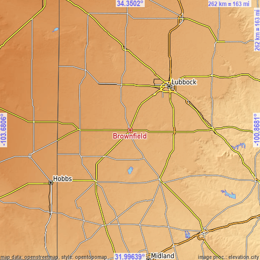 Topographic map of Brownfield