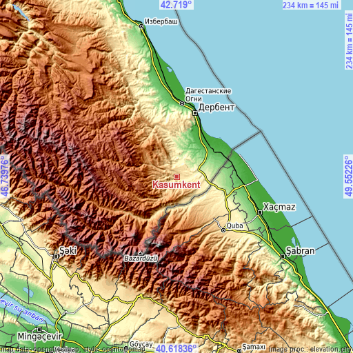 Topographic map of Kasumkent