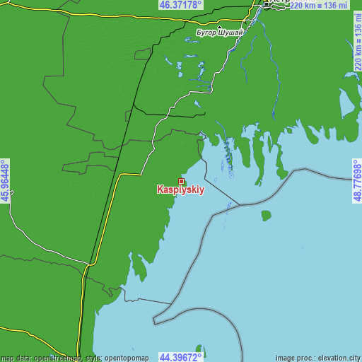 Topographic map of Kaspiyskiy