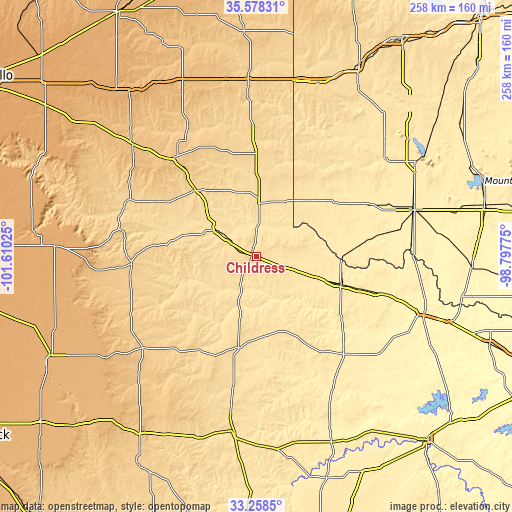 Topographic map of Childress