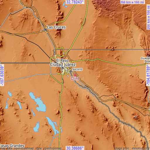 Topographic map of Clint