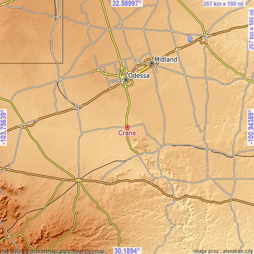 Topographic map of Crane