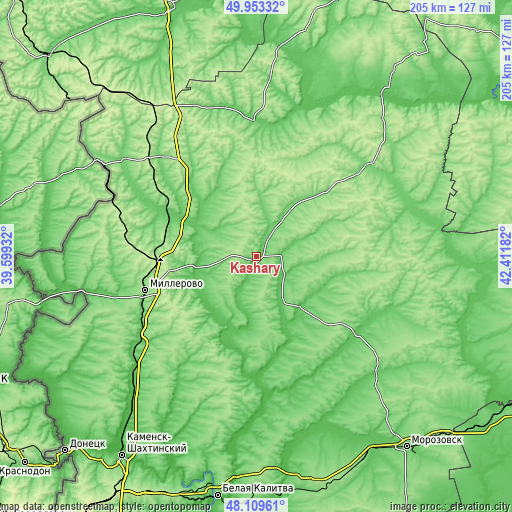 Topographic map of Kashary