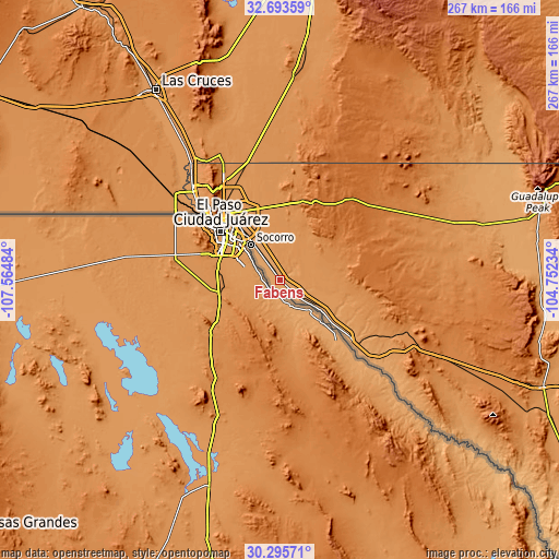 Topographic map of Fabens