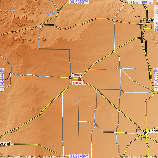 Topographic map of Farwell