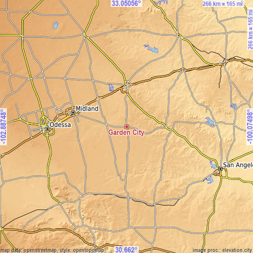 Topographic map of Garden City