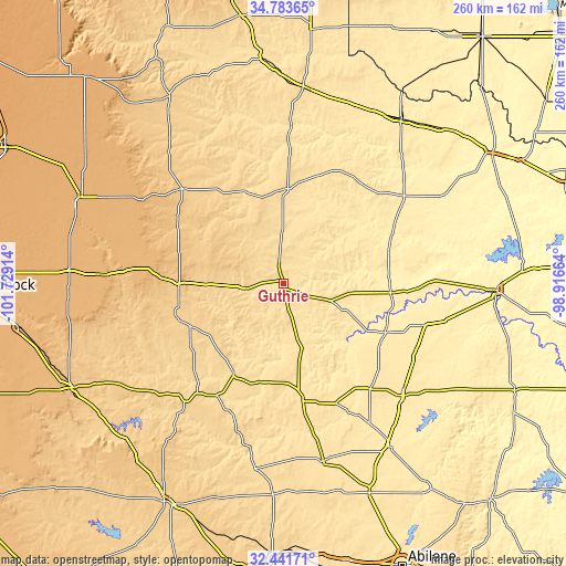 Topographic map of Guthrie