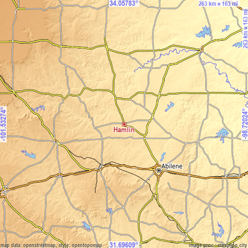 Topographic map of Hamlin