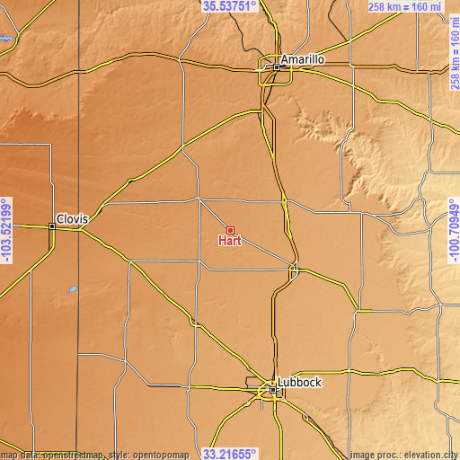 Topographic map of Hart