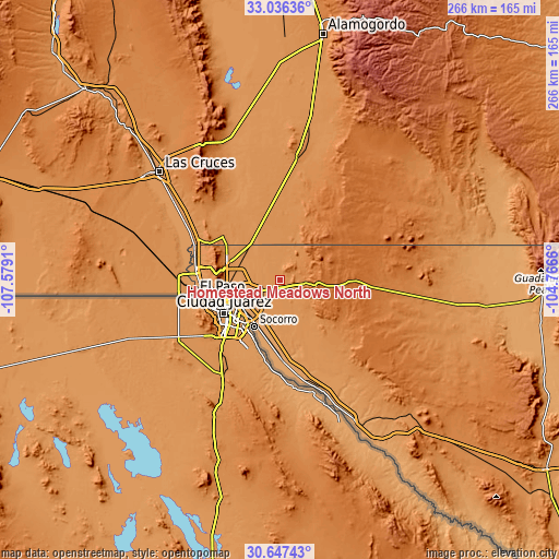 Topographic map of Homestead Meadows North