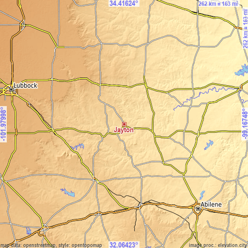 Topographic map of Jayton