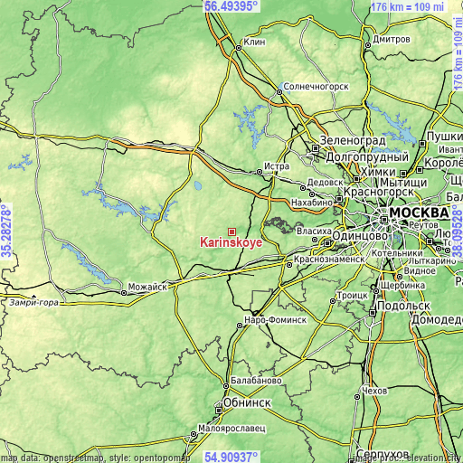 Topographic map of Karinskoye