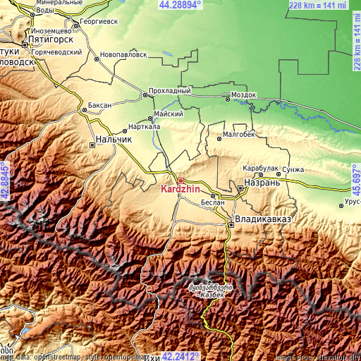 Topographic map of Kardzhin