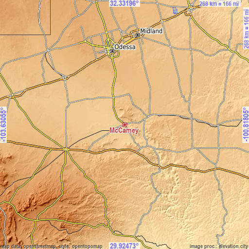 Topographic map of McCamey