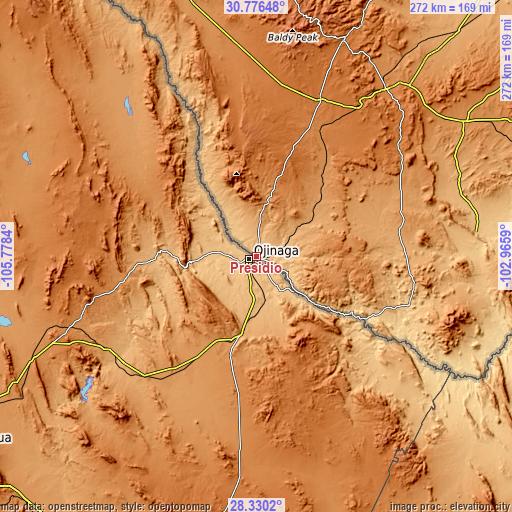 Topographic map of Presidio