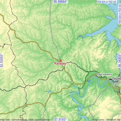 Topographic map of Karagay