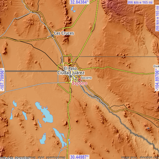 Topographic map of Socorro