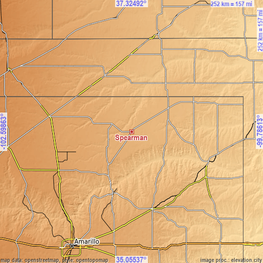 Topographic map of Spearman