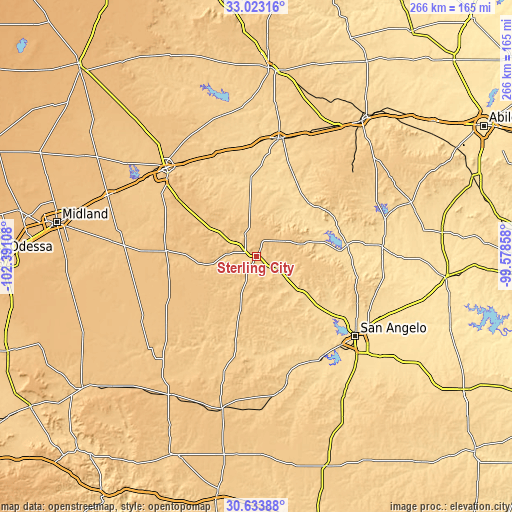 Topographic map of Sterling City