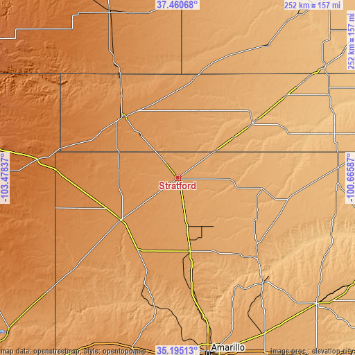 Topographic map of Stratford