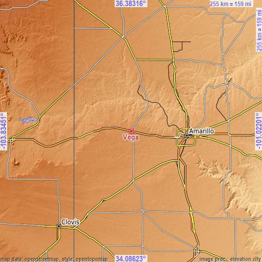 Topographic map of Vega