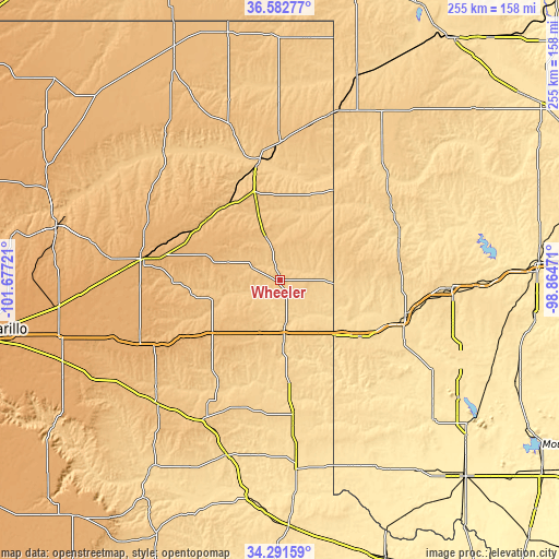 Topographic map of Wheeler