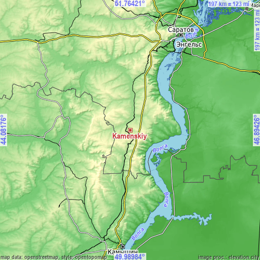 Topographic map of Kamenskiy