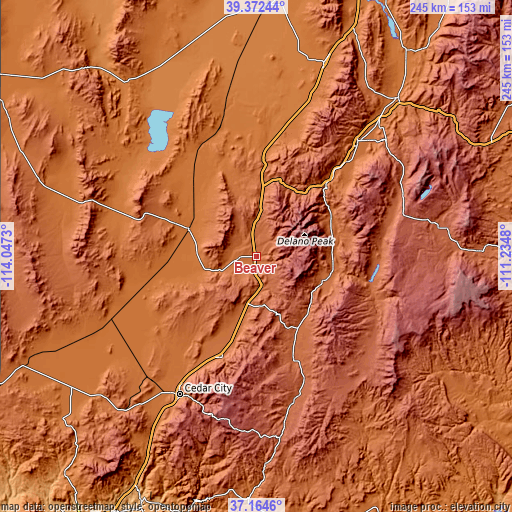 Topographic map of Beaver