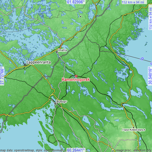 Topographic map of Kamennogorsk