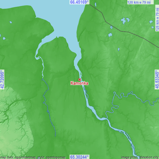 Topographic map of Kamenka