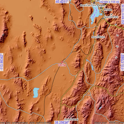 Topographic map of Delta