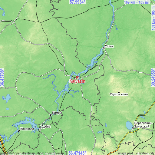 Topographic map of Kalyazin