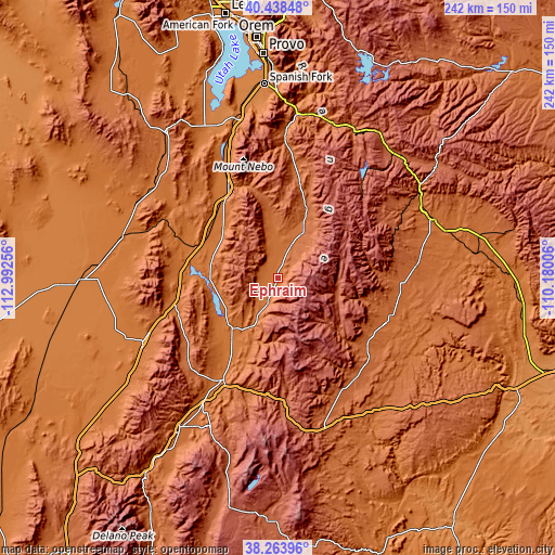 Topographic map of Ephraim