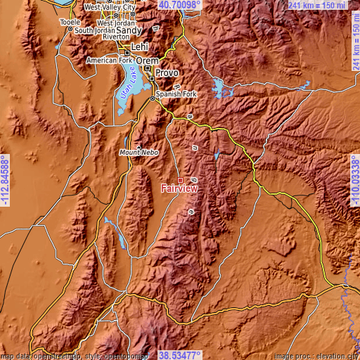 Topographic map of Fairview