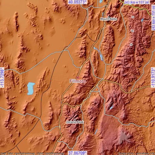 Topographic map of Fillmore