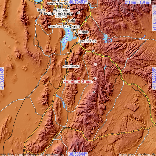 Topographic map of Fountain Green