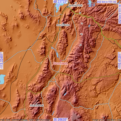 Topographic map of Gunnison