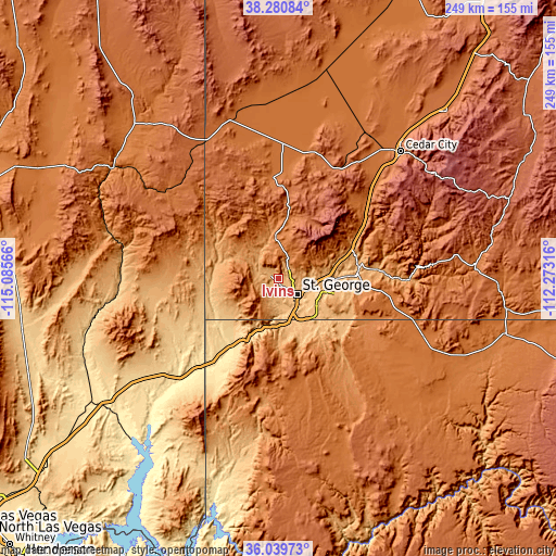 Topographic map of Ivins