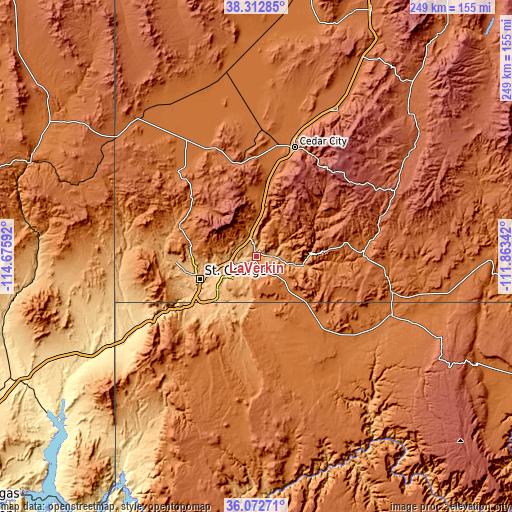 Topographic map of LaVerkin