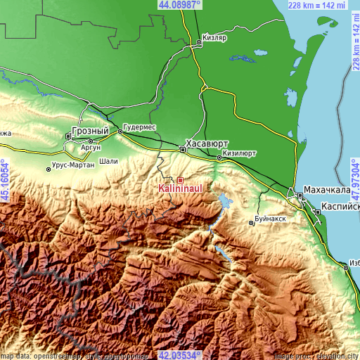 Topographic map of Kalininaul