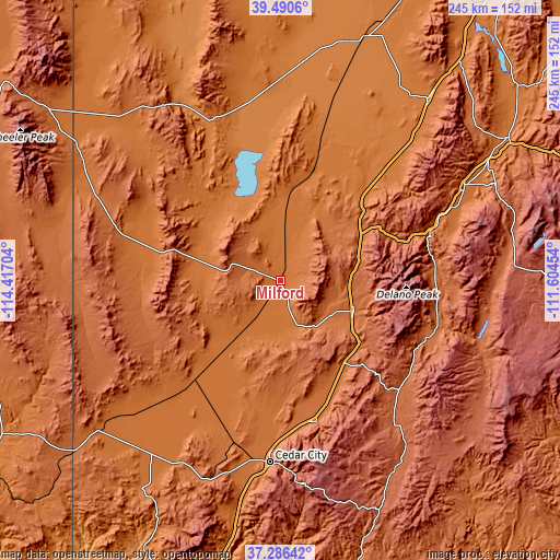 Topographic map of Milford