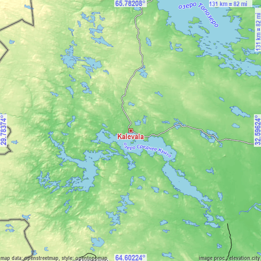 Topographic map of Kalevala