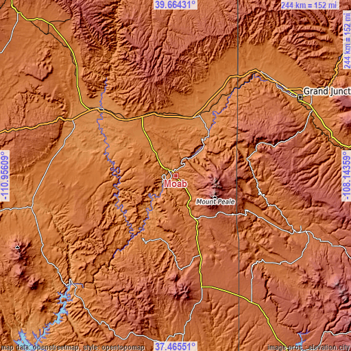 Topographic map of Moab