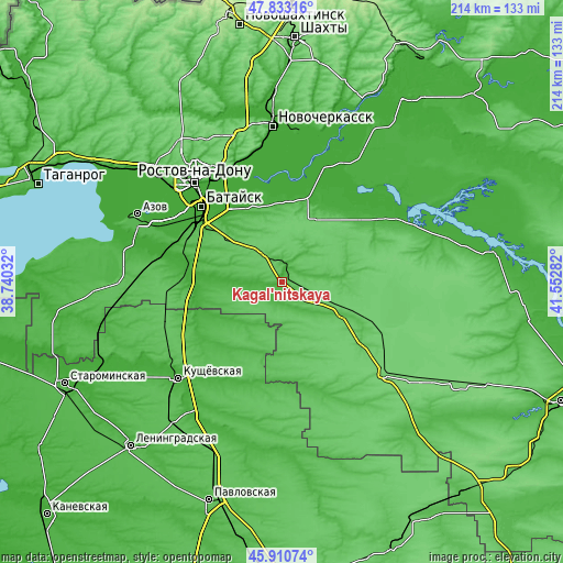 Topographic map of Kagal’nitskaya