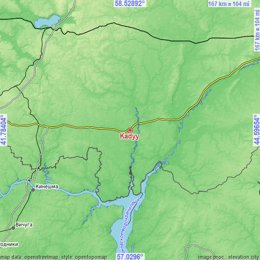 Topographic map of Kadyy