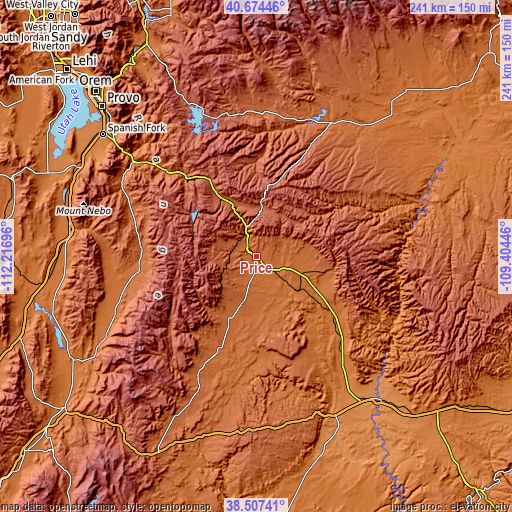 Topographic map of Price