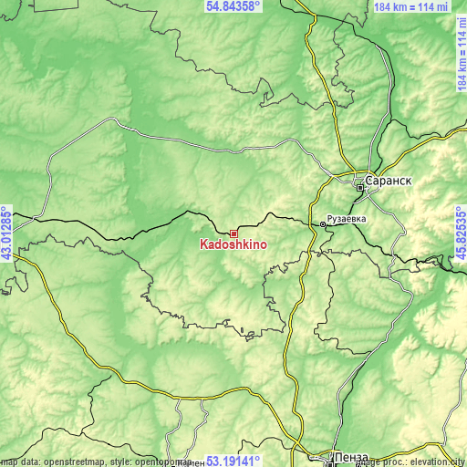 Topographic map of Kadoshkino