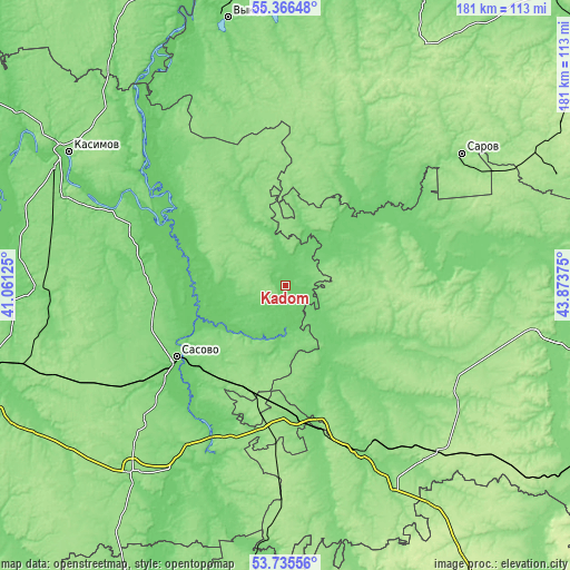 Topographic map of Kadom