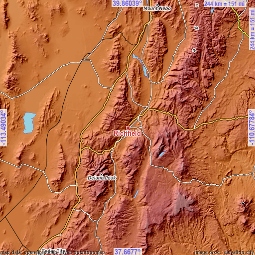 Topographic map of Richfield